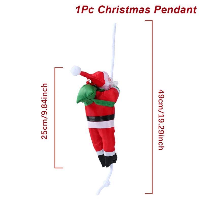 Christmas Santa Claus Climbing Ladder Hanging Decoration