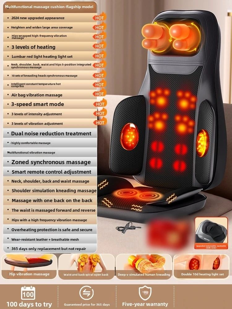 5 in 1 Full Body Massage Seat Cushion with Heat and Vibration