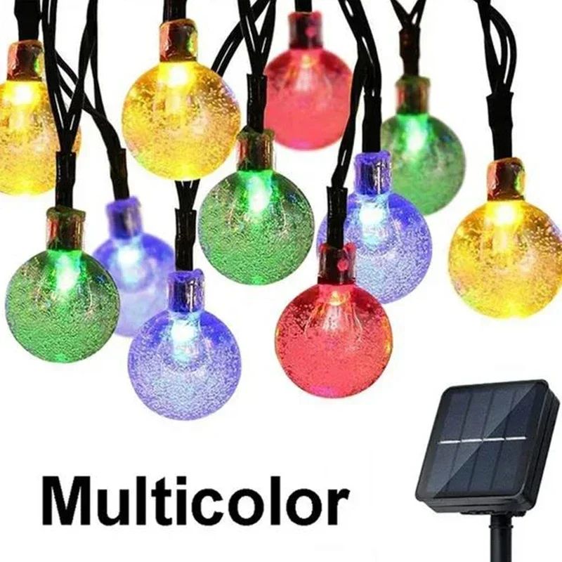 Solar Crystal String Lights Outdoor Waterproof with 8 Lighting Modes