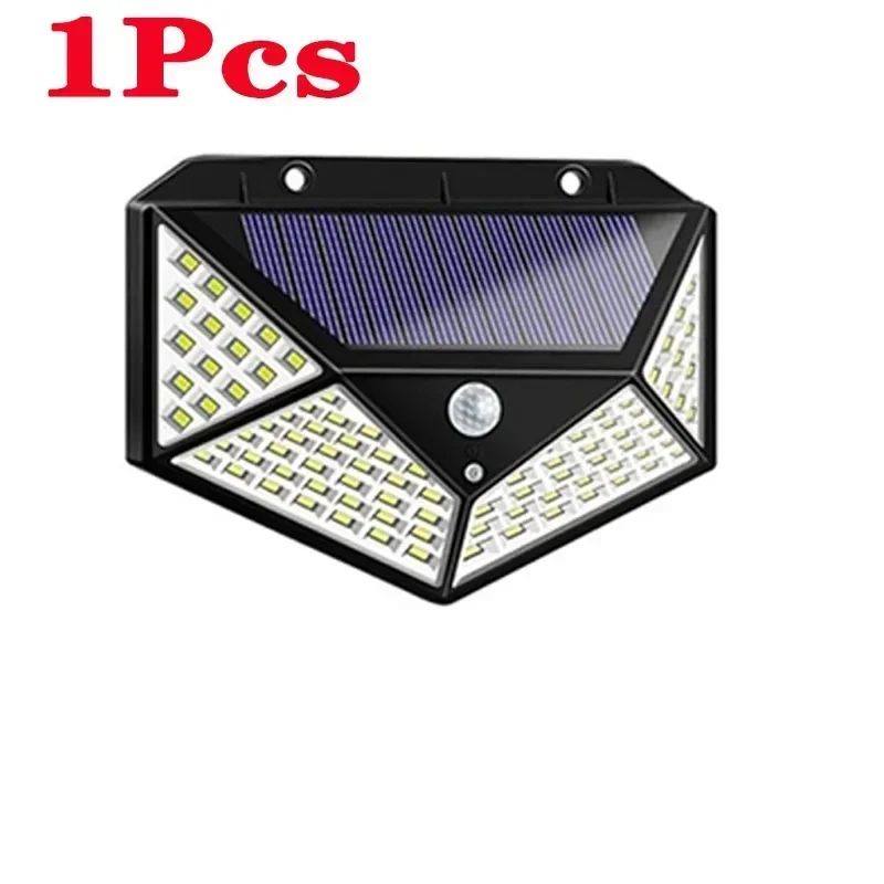Set of 4 Solar Motion Sensor Wall Lights 100 LED Waterproof Outdoor