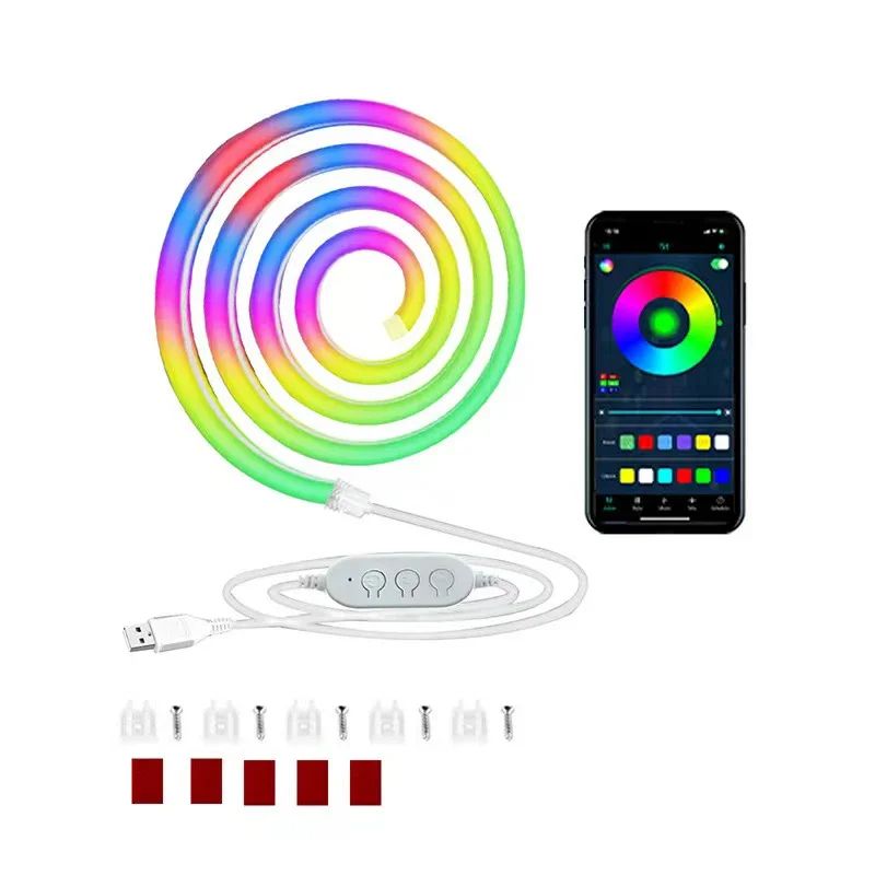 RGB LED Neon Strip Light Bluetooth Music Sync Waterproof