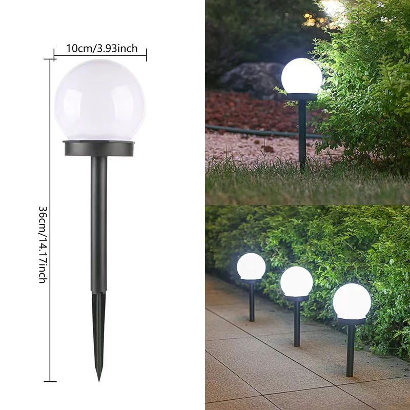 Solar Powered LED Bulb Light Waterproof Outdoor Garden Lawn Lamp