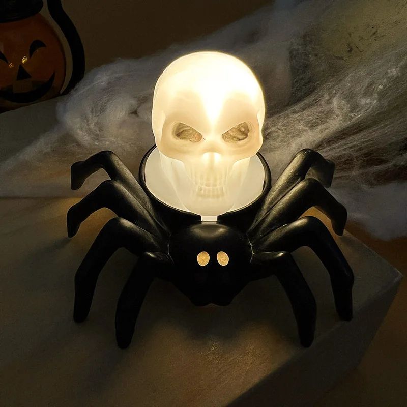 Halloween LED Spider Skull Candle Light