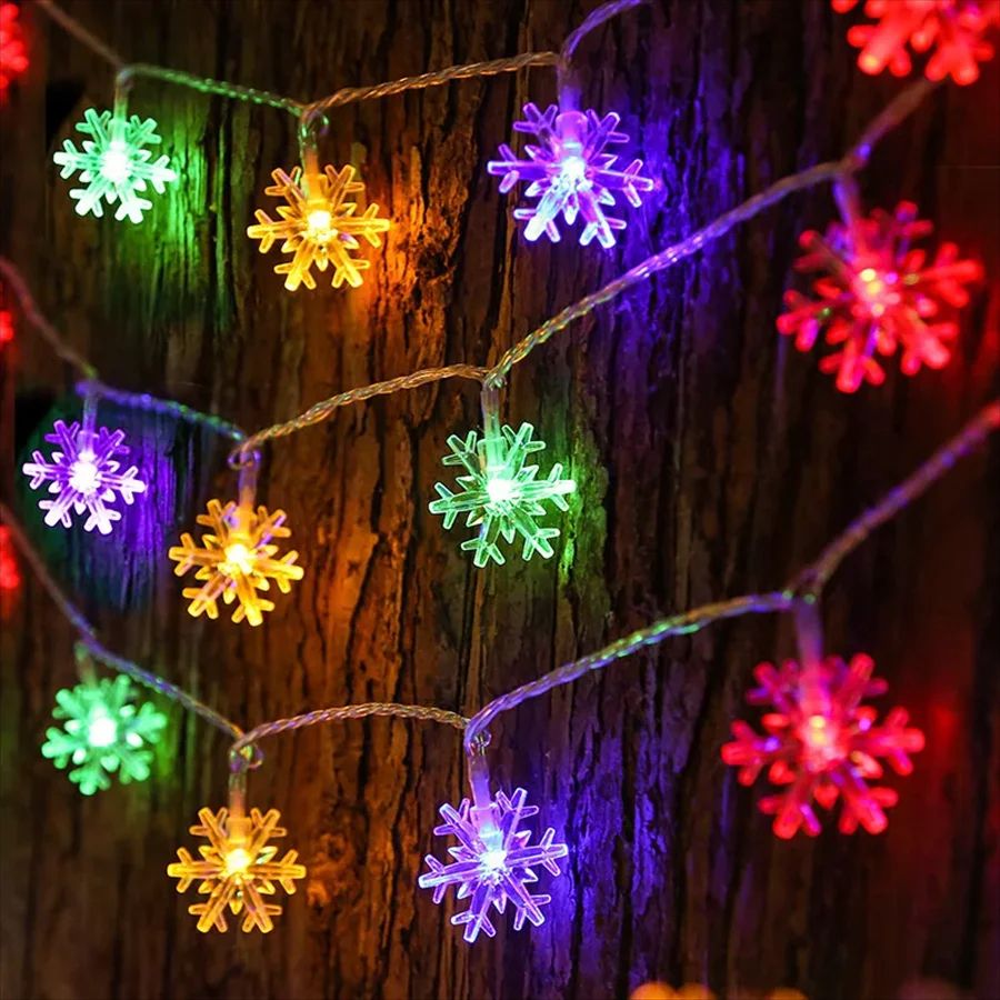 LED Snowflake Christmas String Fairy Lights