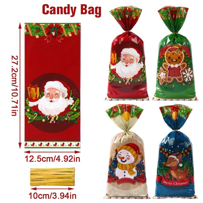 Christmas Candy Gift Bags Festive Holiday Treat Packaging