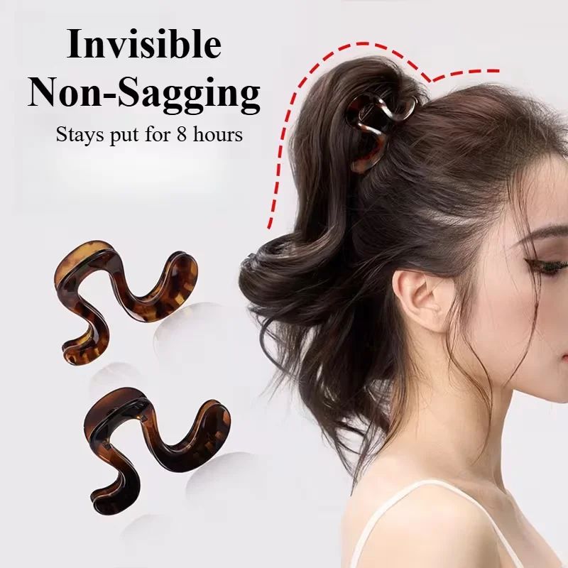 Elegant Curved Hairpins for High Ponytail Styling 2 Piece Set