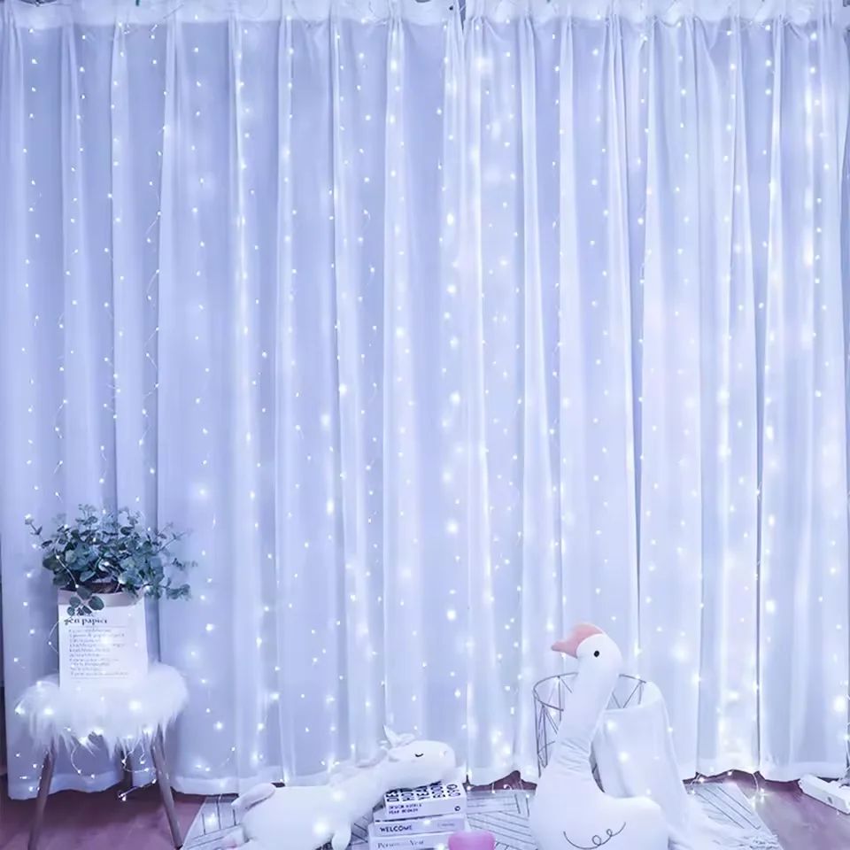 USB LED Window Curtain Fairy Lights with Remote Control