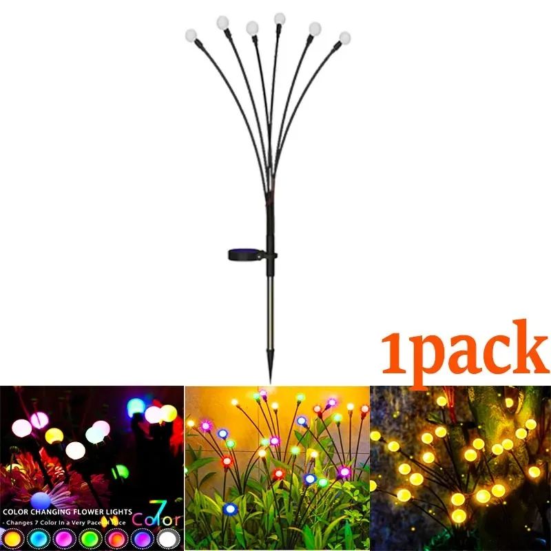 18 Piece Solar Firefly Garden Lights for Patio and Pathway