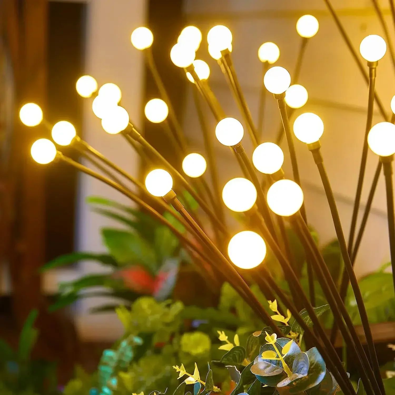 8 LED Solar Firefly Garden Lights for Patio and Pathway