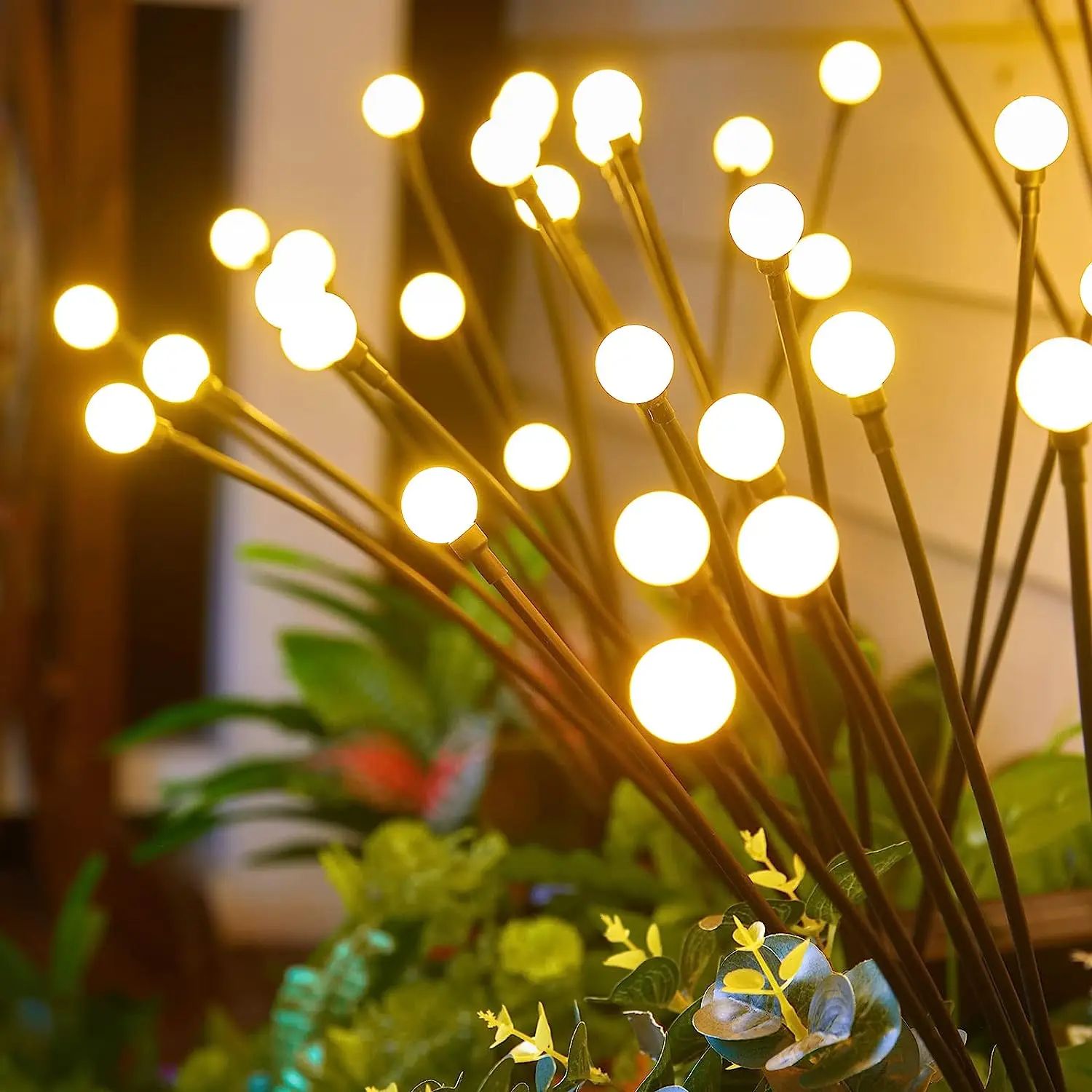 10 LED Solar Firefly Garden Lights Waterproof Outdoor Decor