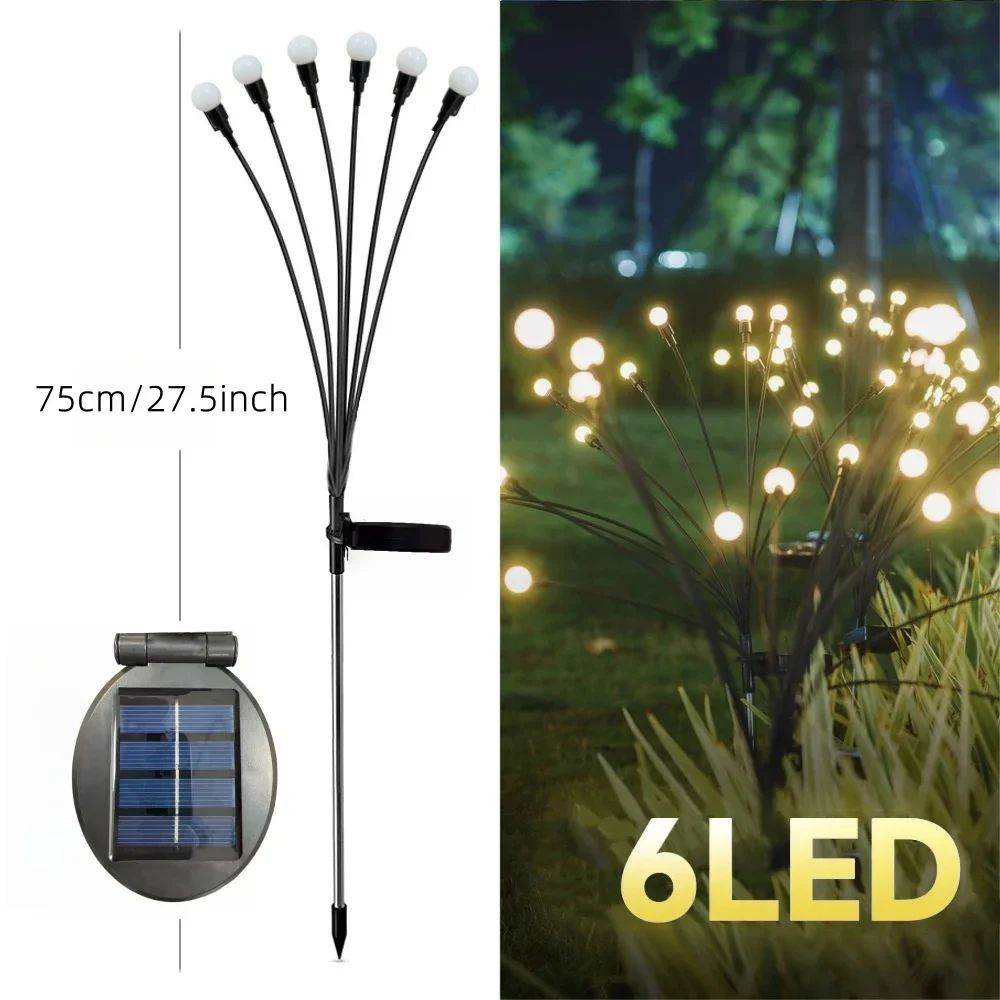 6 8 10 LED Solar Firefly Swaying Garden Lights