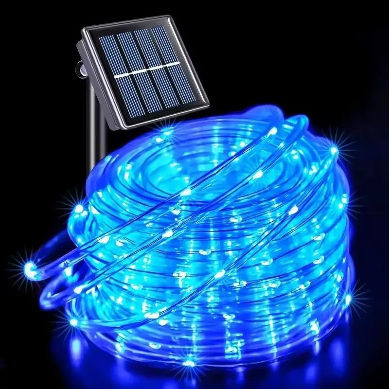 Solar LED Rope String Lights for Outdoor Garden Decor