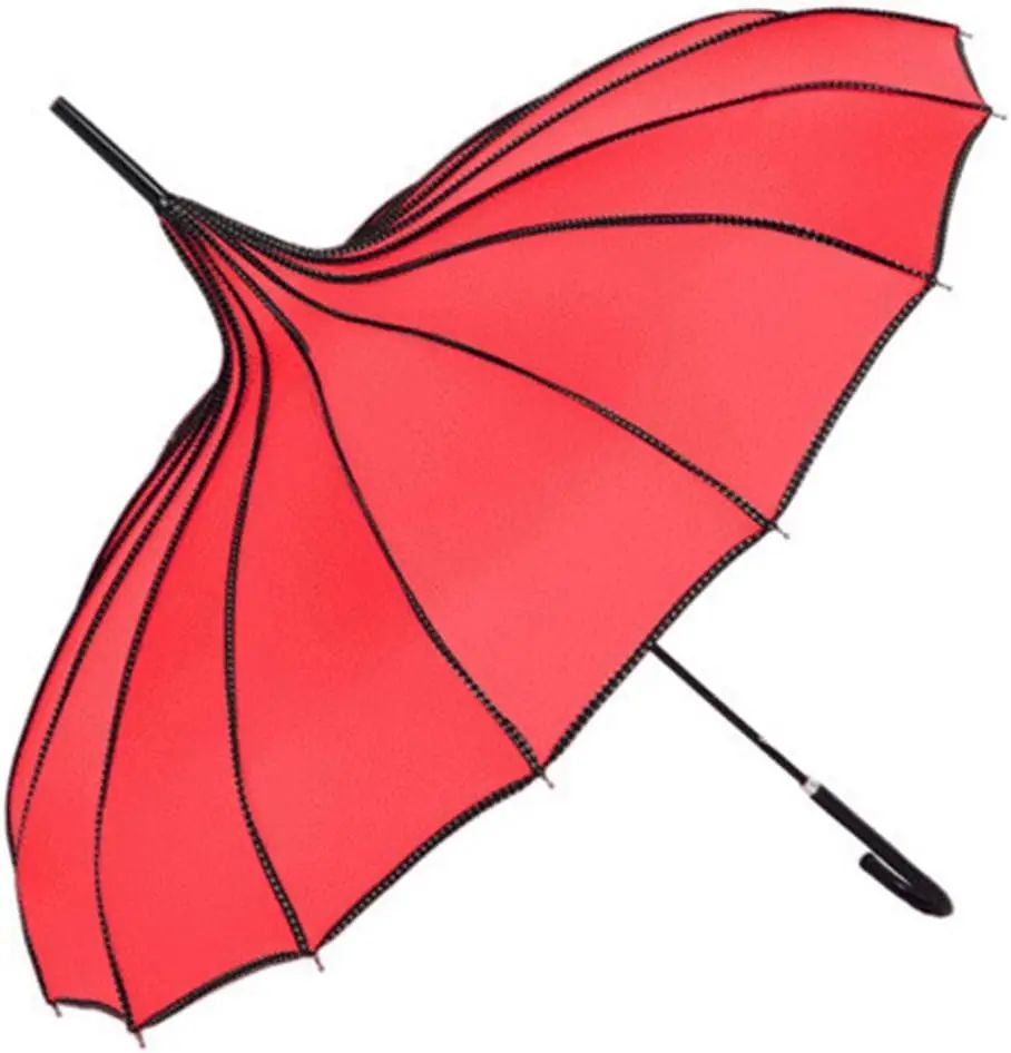 36 Inch Gothic Pagoda Parasol with Long Handle