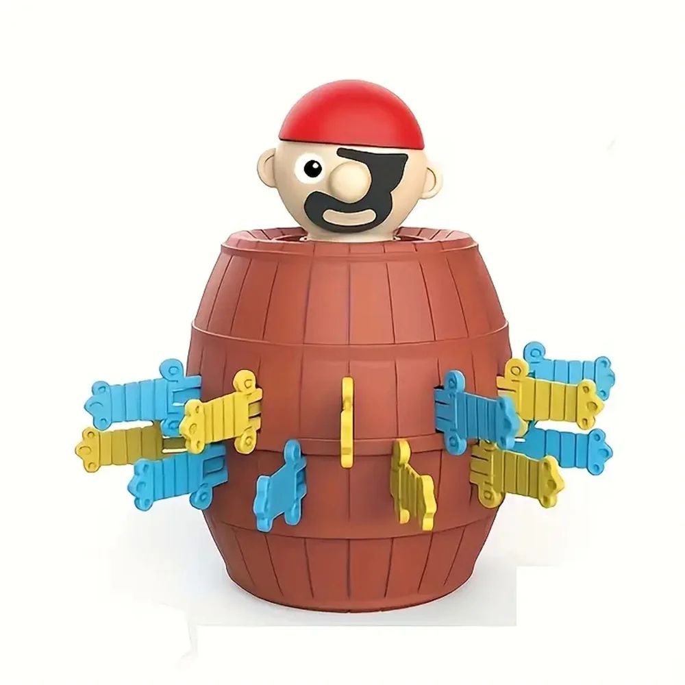 Pop Up Pirate Barrel Game Interactive Sword Puzzle Tabletop Toy
