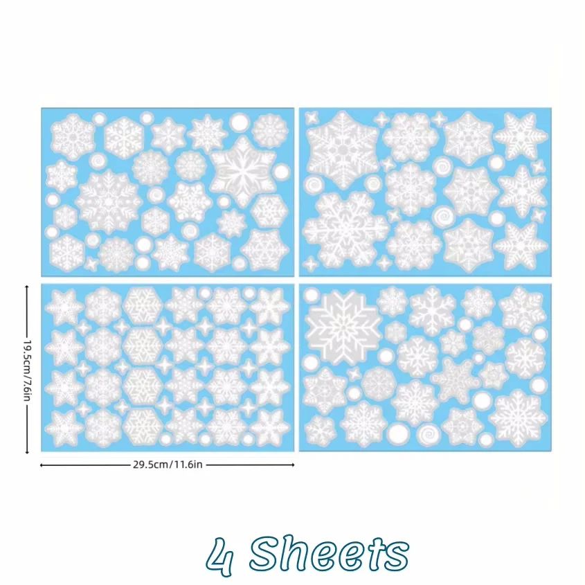 137 Piece Snowflake Window Clings for Christmas Winter Decor