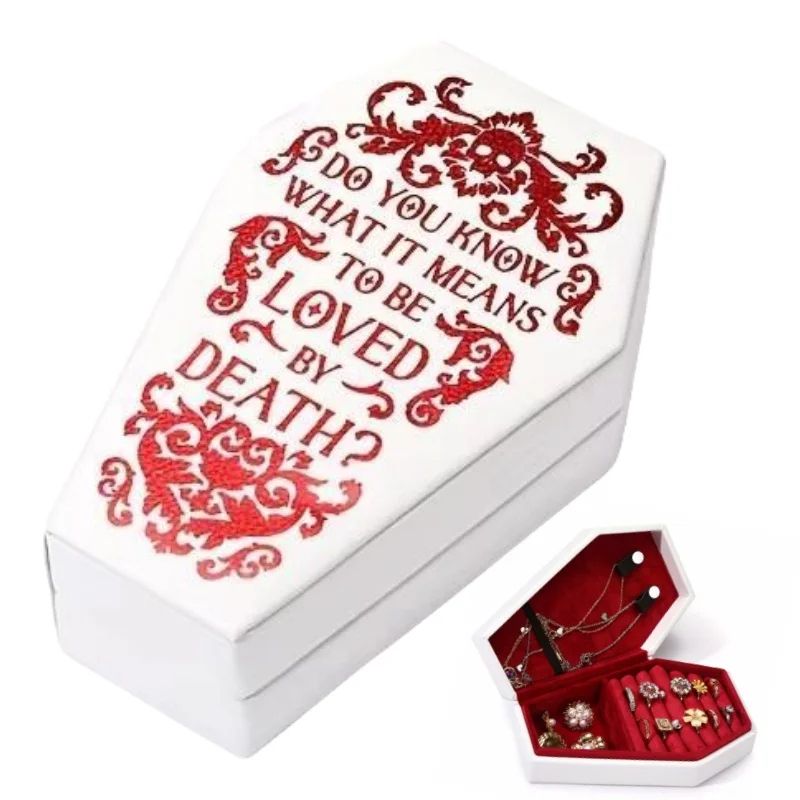 Gothic Coffin Shaped PU Leather Jewelry Organizer Box