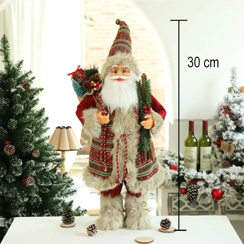 30CM Standing Santa Claus Doll Christmas Decoration
