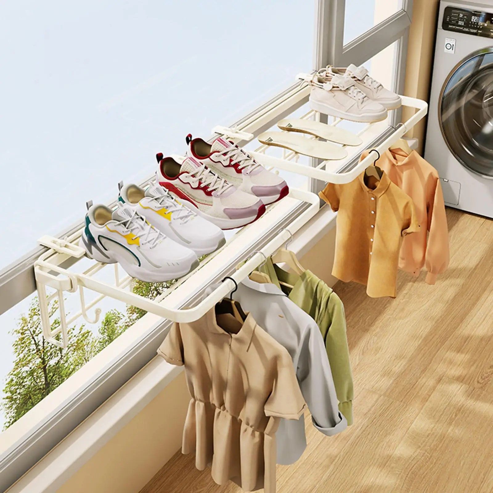 Drying Rack For Balcony Premium Fold-Away Balcony Clothes Drying Rack, Indoor & Outd | Inspire ...