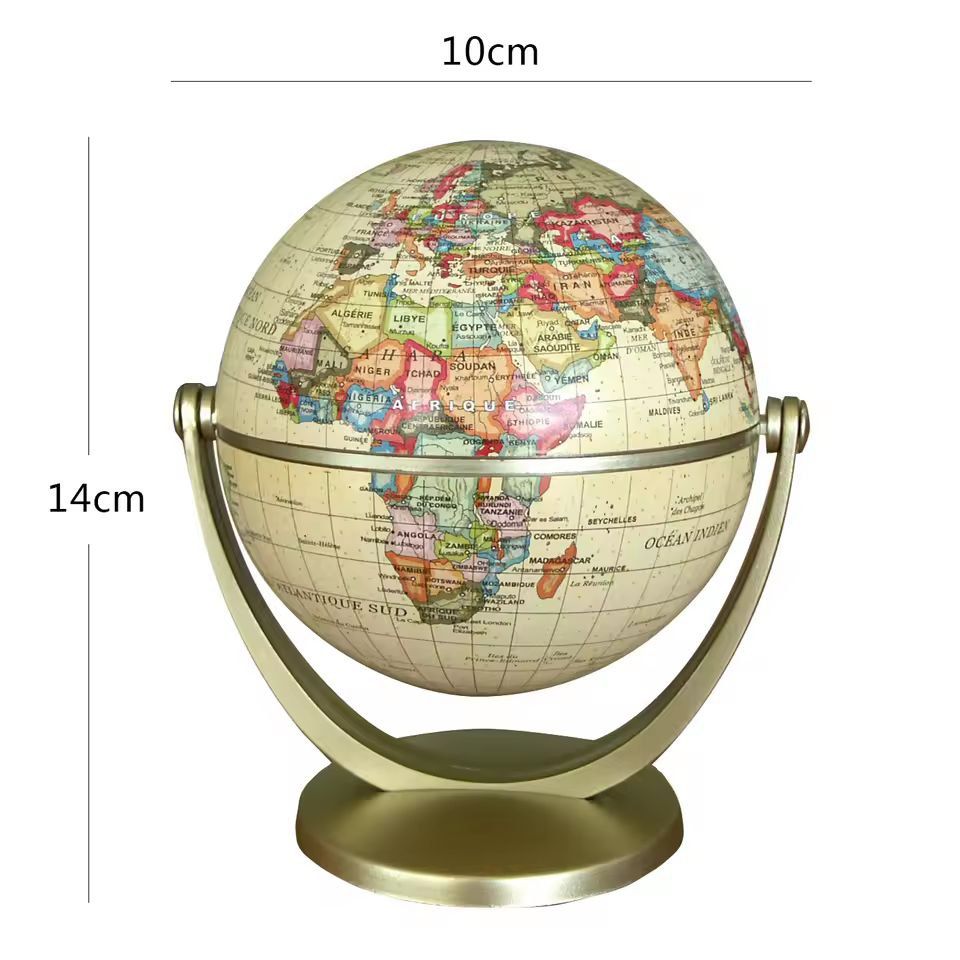Elegant Crafted Globe, Modern Desk World Map Globe for Home, Study & Decor