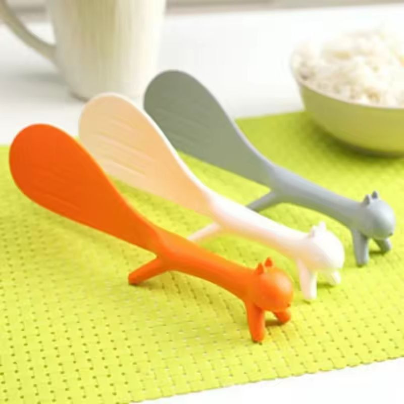 Squirrel-Tail Non-Stick Rice Paddle Set - adorable cartoon squirrel design for effortless rice serving