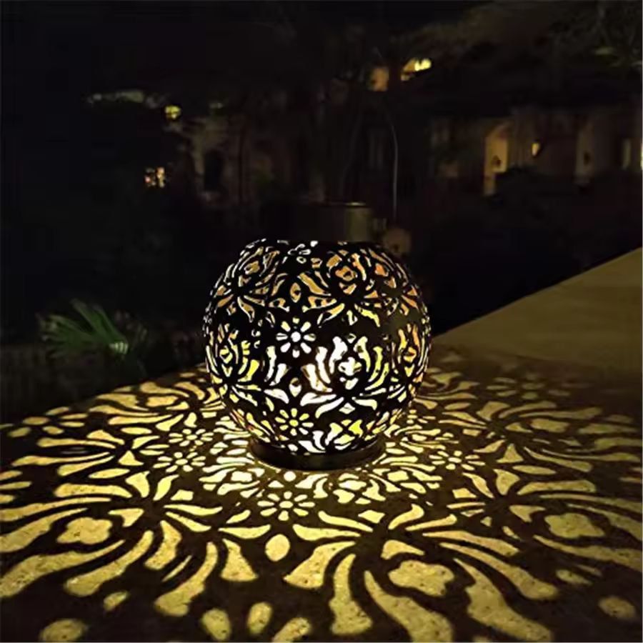 Iron-Art Solar Garden Lantern - Elegant Hanging LED Landscape Light