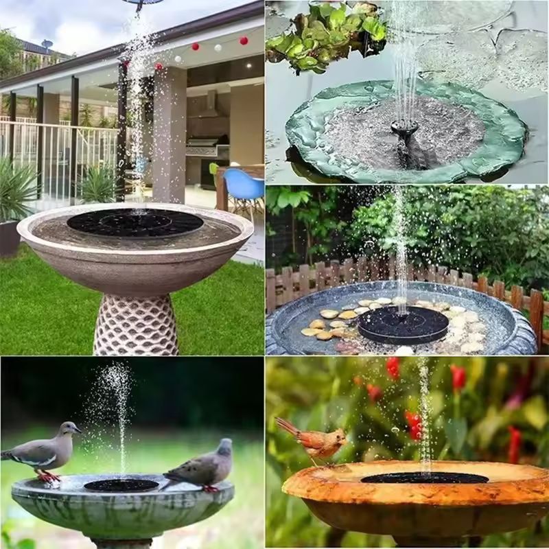 GardenFlow Solar Floating Fountain Pump – 13/16/18 cm Bird Bath & Garden Water Feature Kit