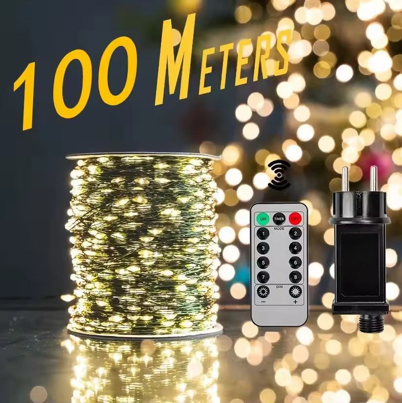 SparkGlow 1000-LED Waterproof Fairy String Lights with Remote - Outdoor & Indoor Party, Tree & Wedding Decor