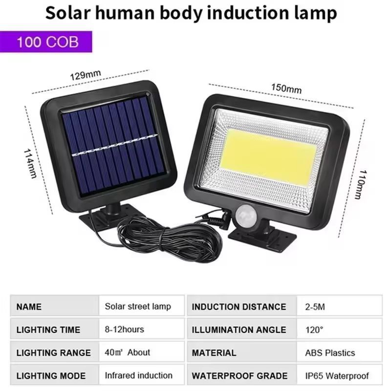 BrightGuard 160 COB Solar Wall Light – Remote Controlled Waterproof Outdoor Motion Sensor Light