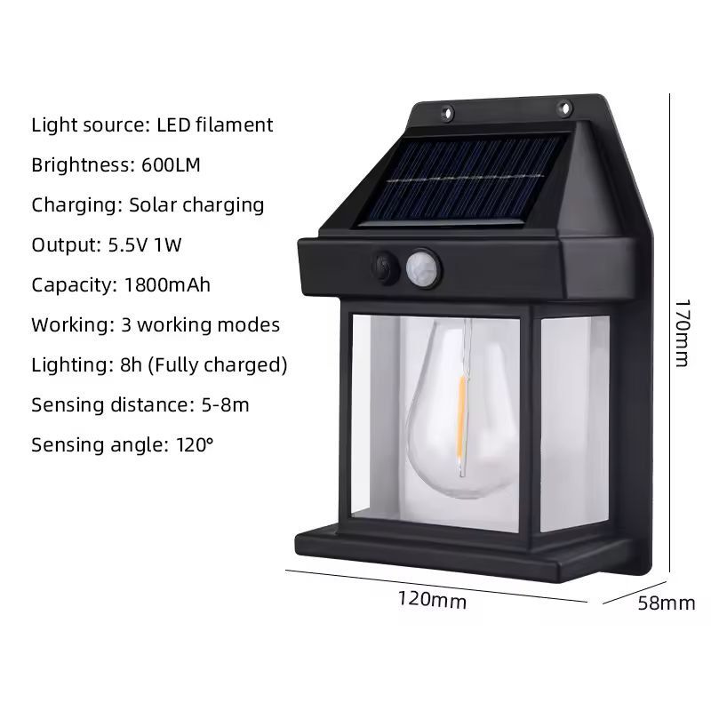 SolarGuard Motion-Sensor Solar Wall Light – Waterproof Exterior Dusk-to-Dawn Security Lamp