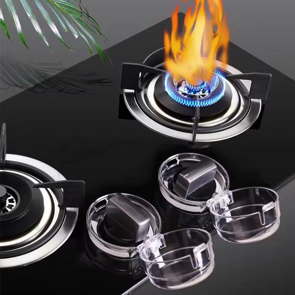 ClearGuard 2-Piece Gas Stove Knob Cover Set - Child Proof Stove Knob Lock for Safe Kitchens