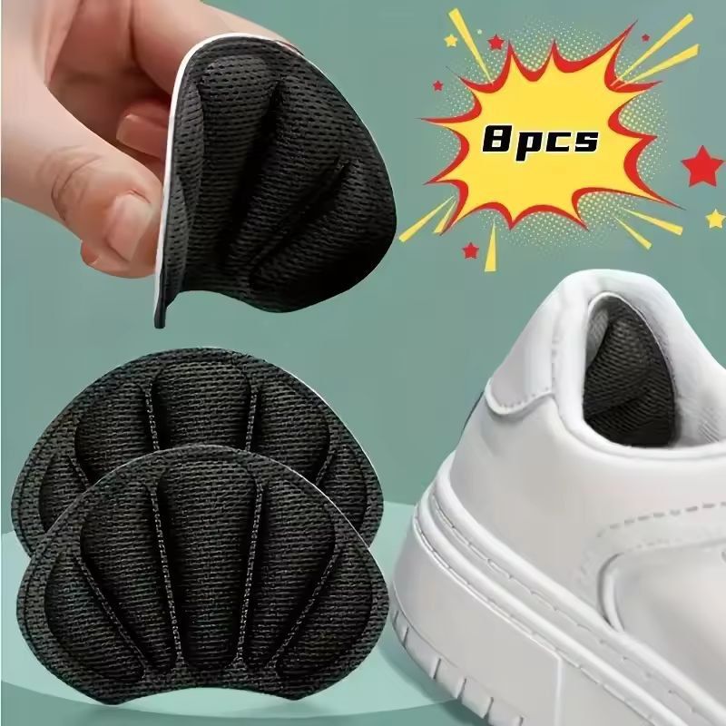 SecureStep 8-Pack Self-Adhesive Heel Pads - Anti-Slip Cushions to Prevent Heel Slipping & Blisters