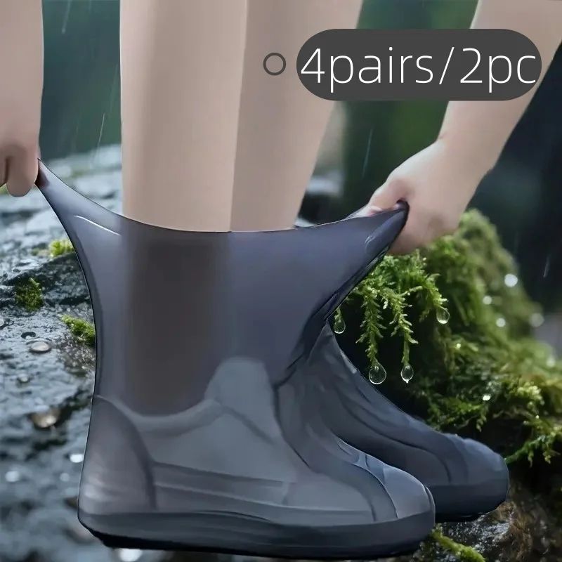All-Weather Heavy-Duty Non-Slip Waterproof Shoe Covers (4-Pack)