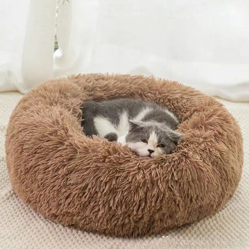 CozyNest Plush Round Pet Bed - Soft Indoor Dog & Cat Bed