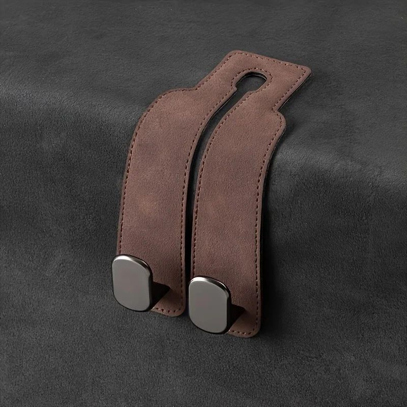 Premium Car Seat Back Hook – Leather & ABS Headrest Purse Hook