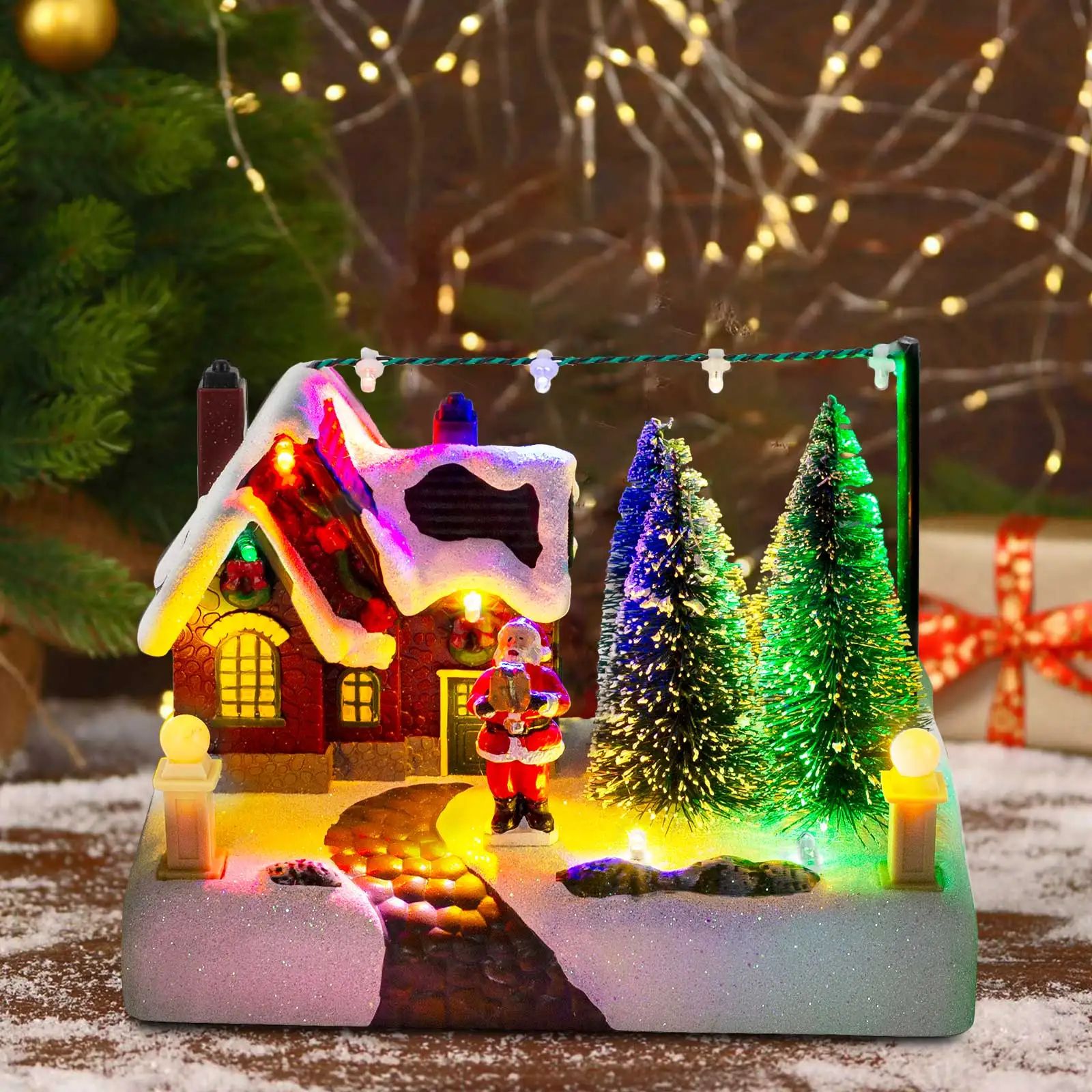 Cozy Light-Up Christmas Village House - Festive Holiday Desk & Mantel Decor
