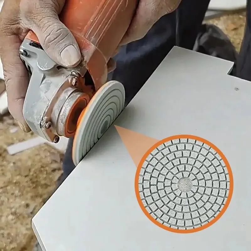 80mm Ceramic Tile Edge Polishing Disc for Angle Grinder - Dry Chamfering & Stone Grinding Wheel