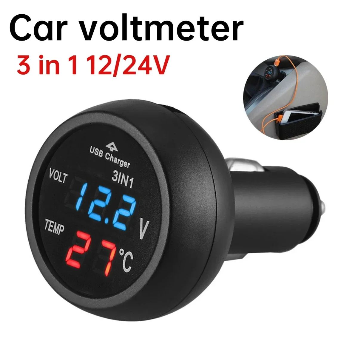 12V Portable Car Tire Inflator – High Precision Electric Air Compressor with Digital Gauge
