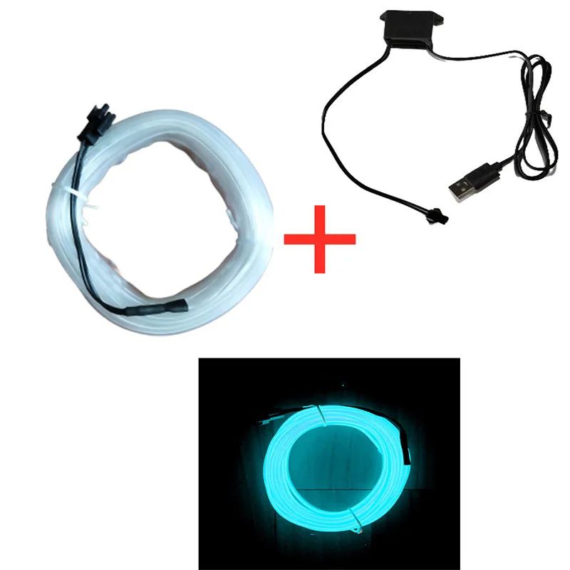 USB Neon LED Car Interior Light Strip Flexible Ambient Lighting