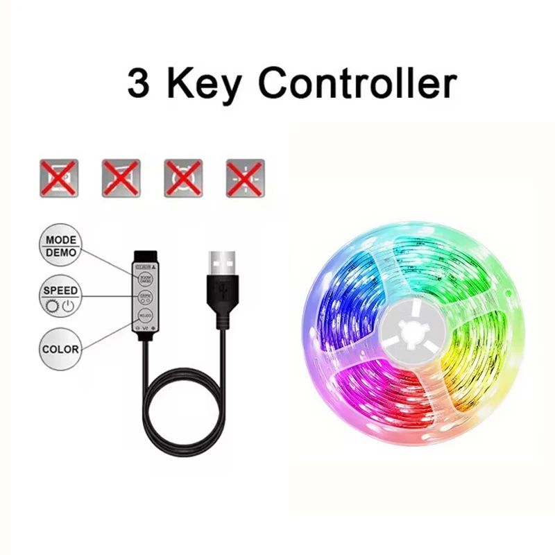 Smart RGB USB LED Strip Lights with WiFi App Control (Tuya, Alexa & Google Compatible)