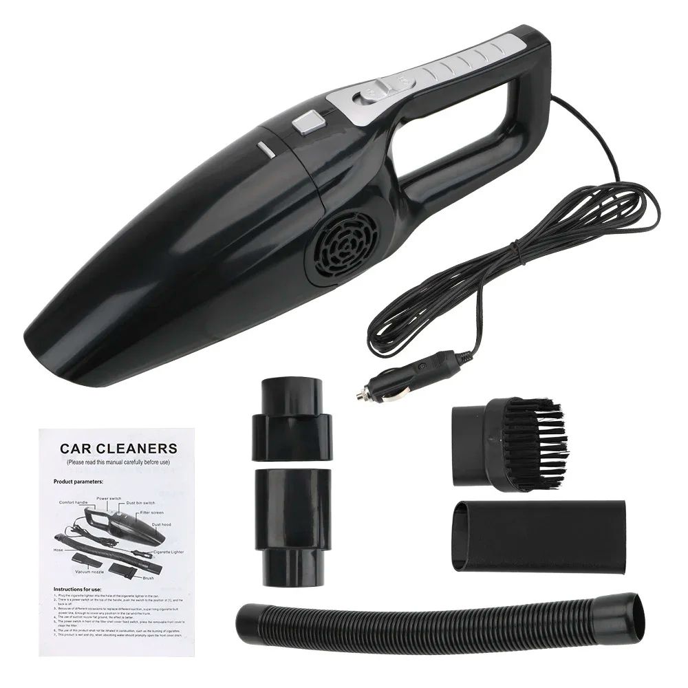 High Suction 12V Handheld Car Vacuum Cleaner - Wet & Dry Portable Interior Cleaner (120W)