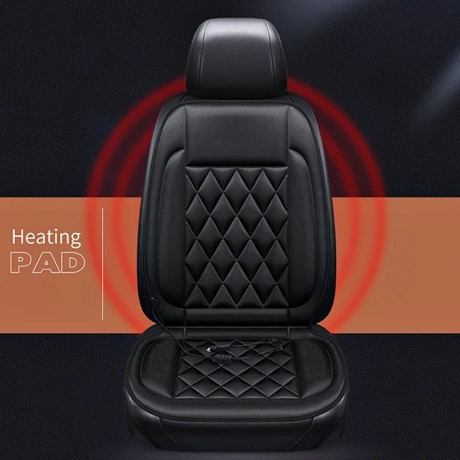 Winter Comfort Heated Car Seat Cover 12V Fast-Warm Seat Cushion with 3 Heat Levels (1–2PCS Universal Fit)