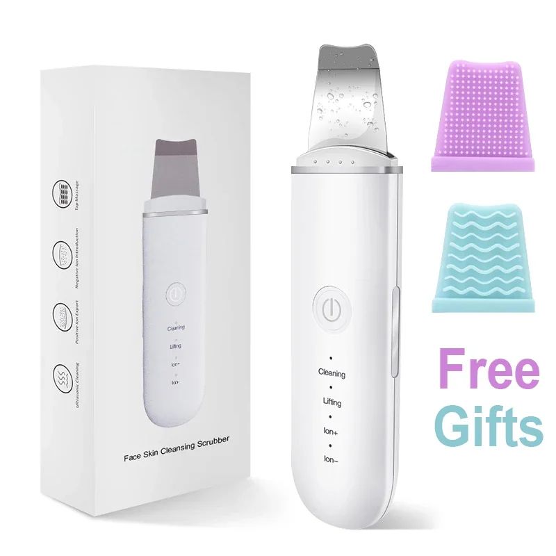 Ultrasonic Skin Scrubber Face Spatula Blackhead Remover - Deep Pore Cleanser & Lifting Tool