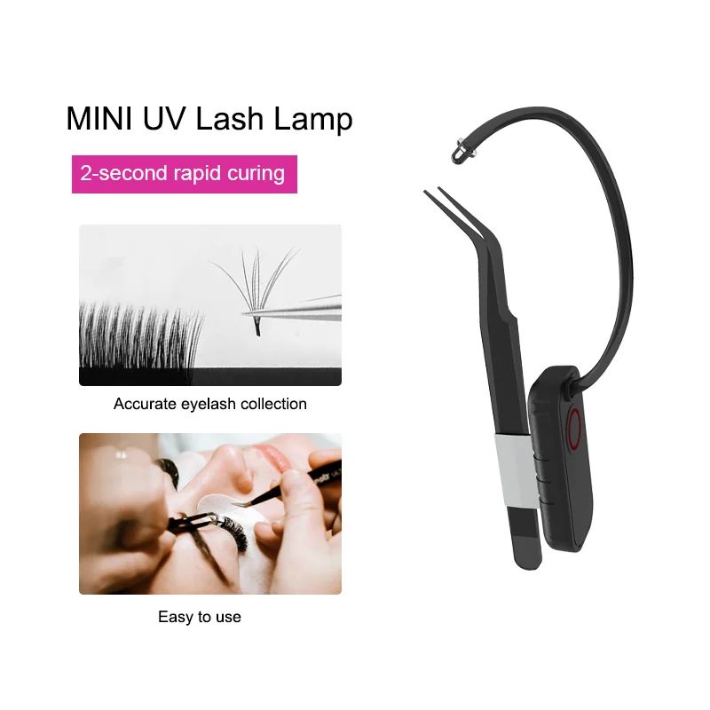 Mini Rechargeable UV lash light for Eyelash Extensions - Wireless Fast-Cure eyelash extension curing lamp