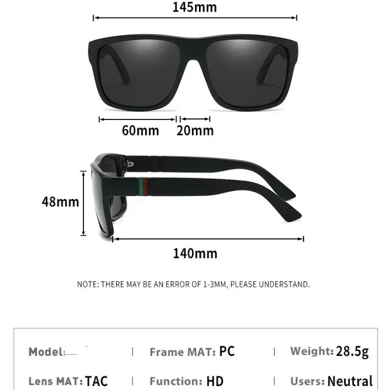 Oversized Polarized Vintage Square Sunglasses UV400 - Luxury  display picture 1