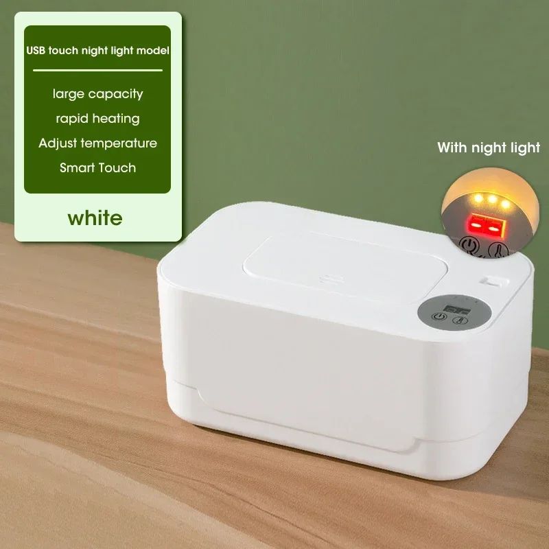 Portable Baby Wipe Warmer with LED Display – USB Travel Wet Wipes Dispenser & Heated Towel Box
