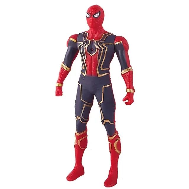 Marvel Superhero PVC Action Figure with Movable Joints & Luminous Chest (Spider-Man, Hulk, Iron Man)