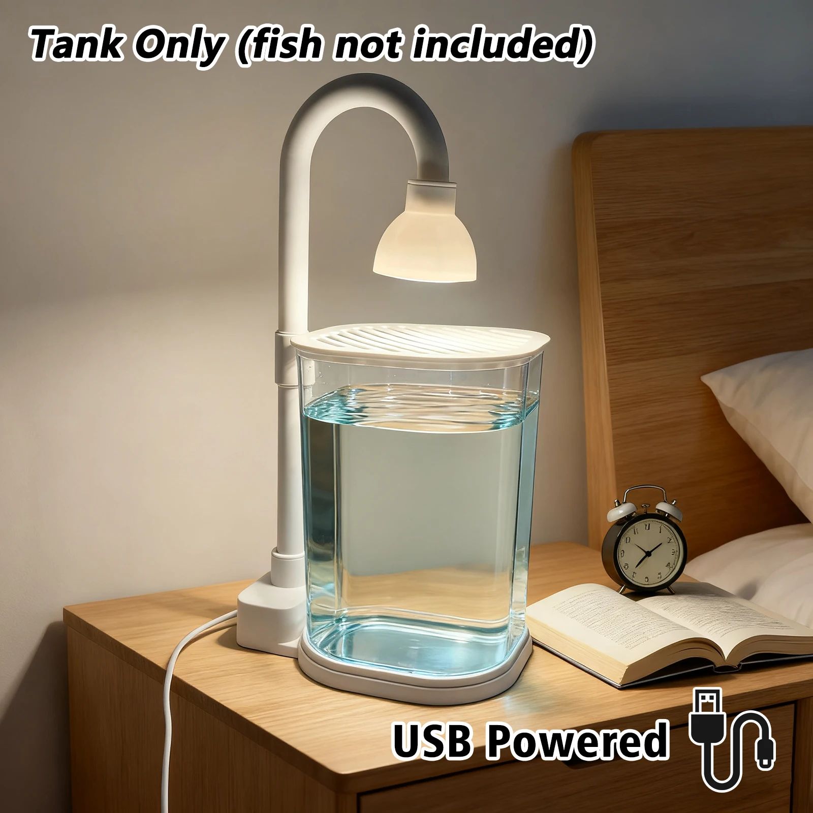 Mini Desktop Aquarium Starter Kit with LED Light – Compact Betta Fish Tank & Small Tabletop Aquarium for Home Decor