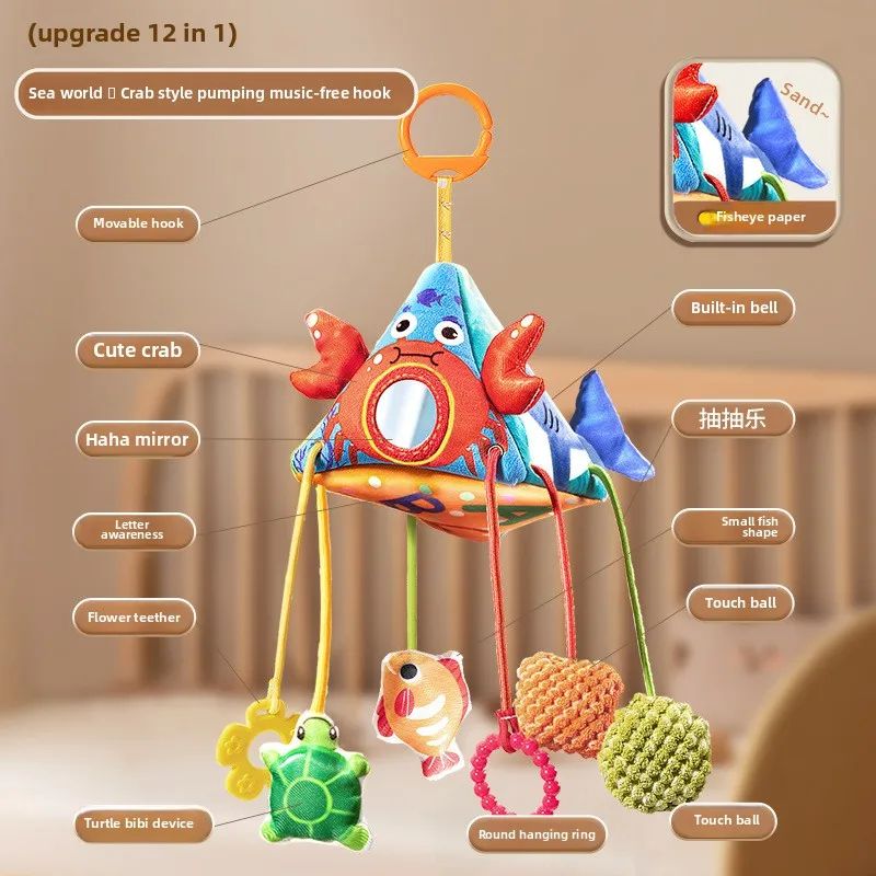 Plush Animal Baby Rattle Toy for Stroller & Crib – Soft Hanging Bell Newborn Sensory Toy