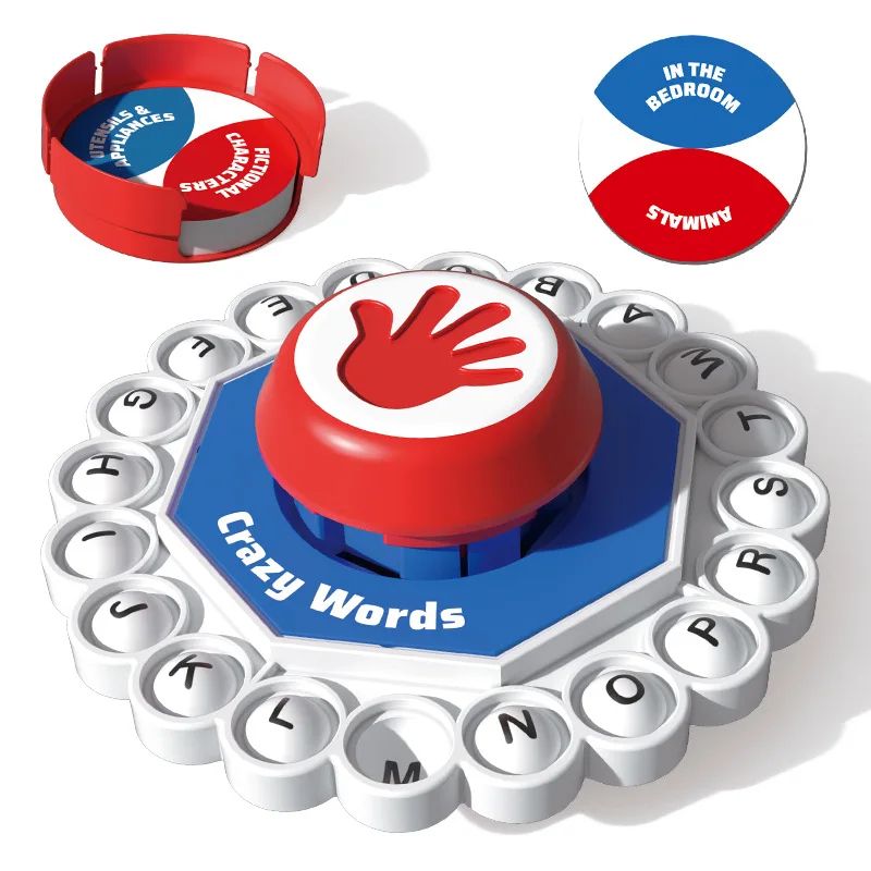 Crazy Words Quick-Think Letter Pressing Word Game - Fast-Paced Family Board Game for Kids & Adults