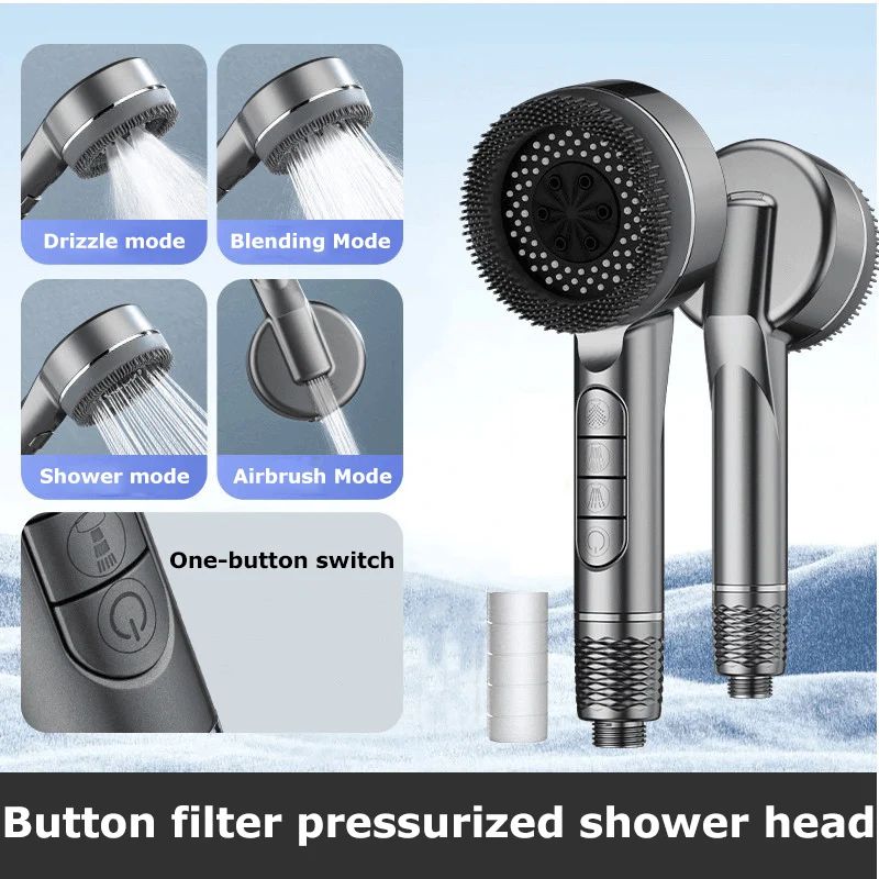 High Pressure Filtered Shower Head with 4 Spray Modes + Anti | Inspire ...